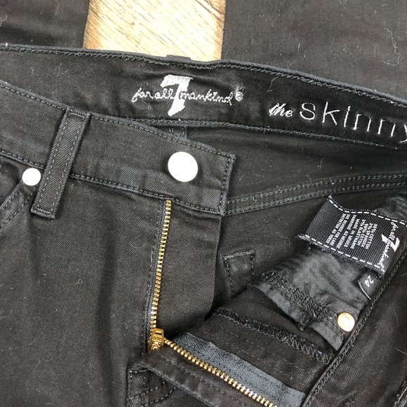 7 For All Mankind Black Skinny Jeans Pants Denim ((size 24)) - Picture 6 of 8